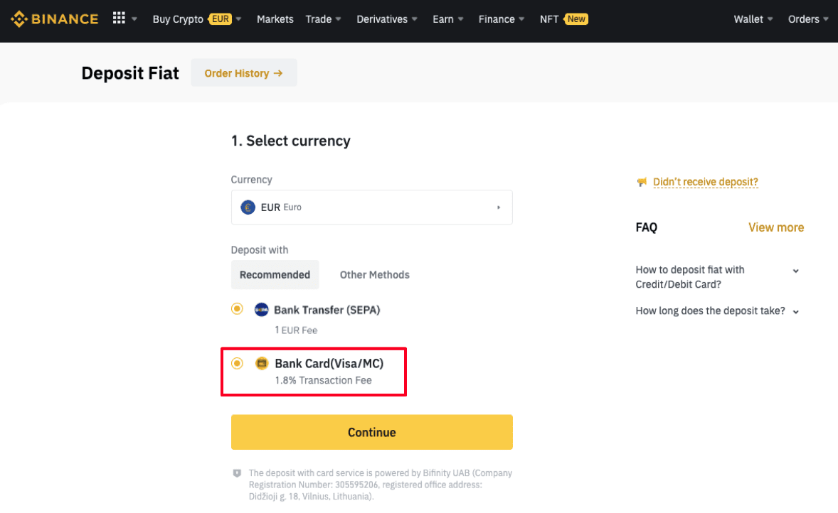 Kako uplatiti depozit na Binance Kako uplatiti depozit na Binance
